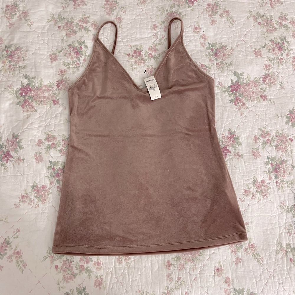 EXPRESS BROWN SUEDE V NECK CAMI (m)
